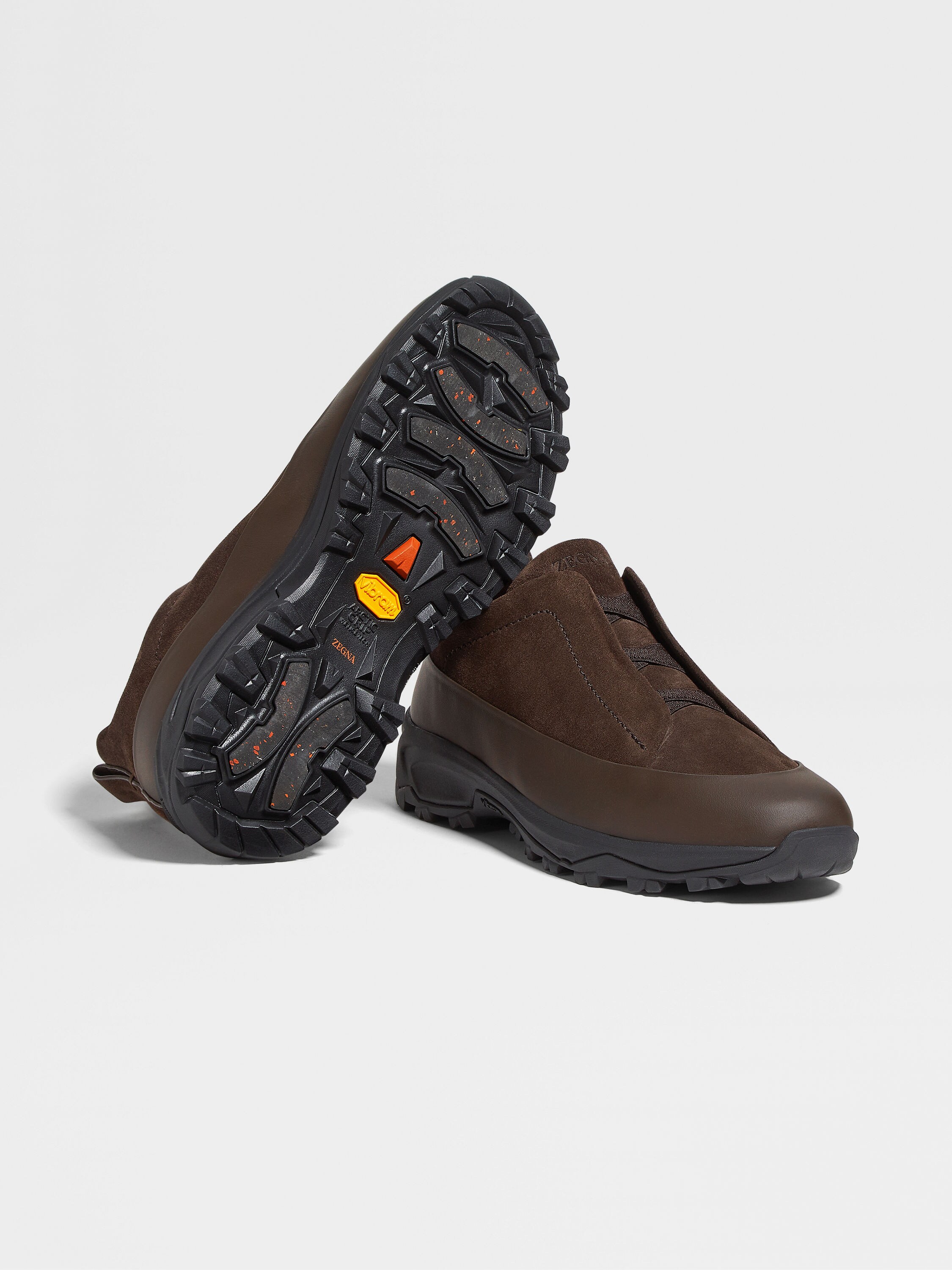 Dark Brown Leather and Suede Triple Stitch™ Monte Sneakers Product detail photo #5