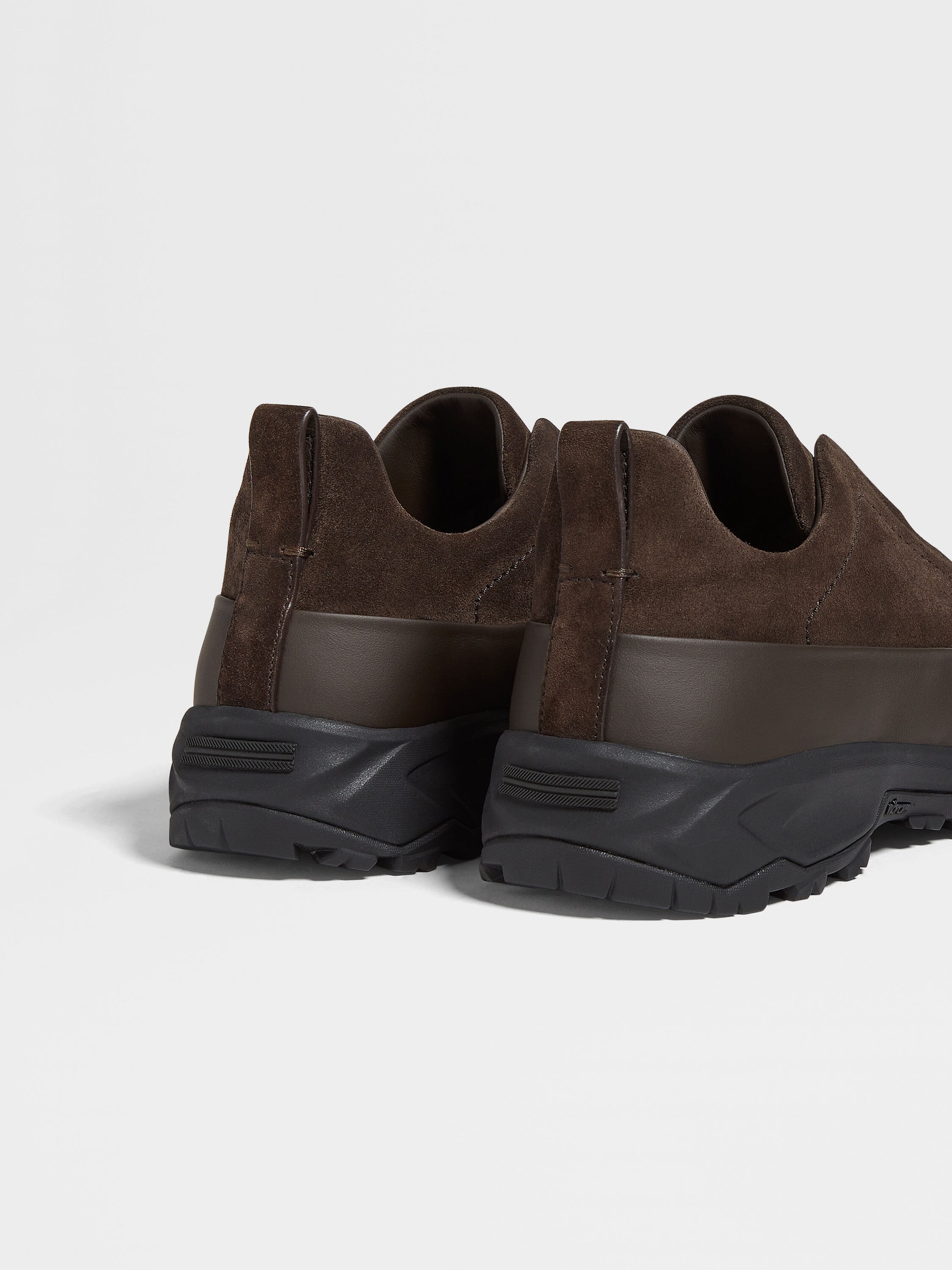 Dark Brown Leather and Suede Triple Stitch™ Monte Sneakers Product detail photo #2