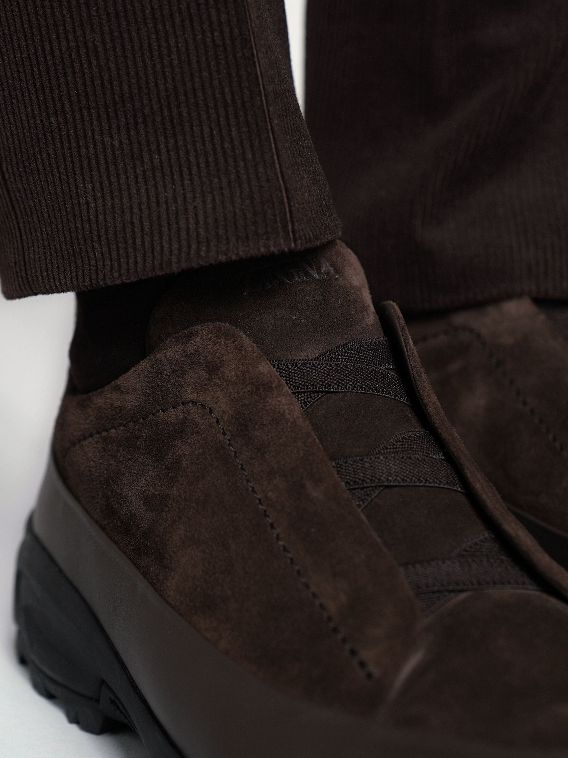 Dark Brown Leather and Suede Triple Stitch™ Monte Sneakers