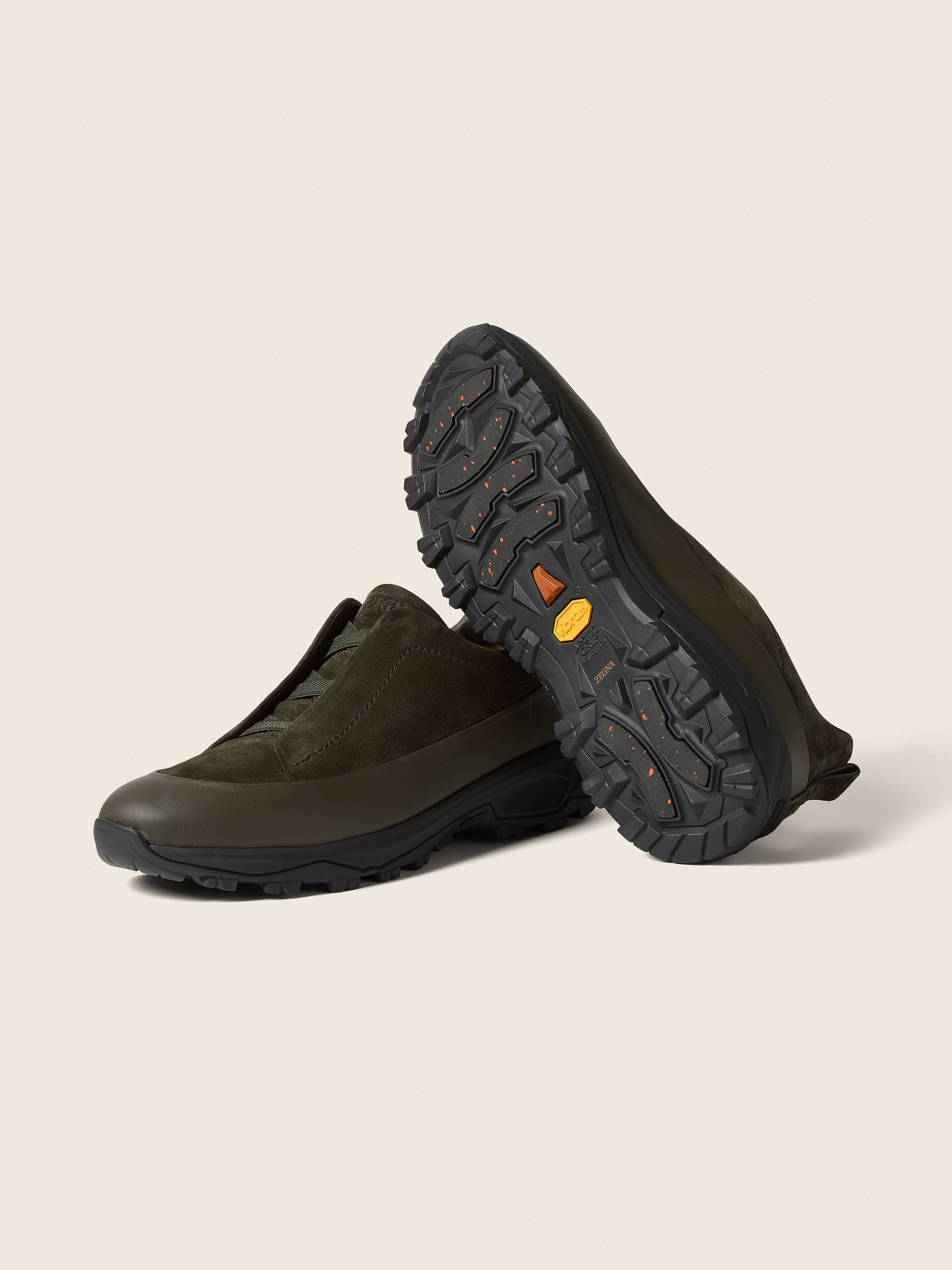 Dark Olive Green Leather and Suede Triple Stitch™ Monte Sneakers Product detail photo #4