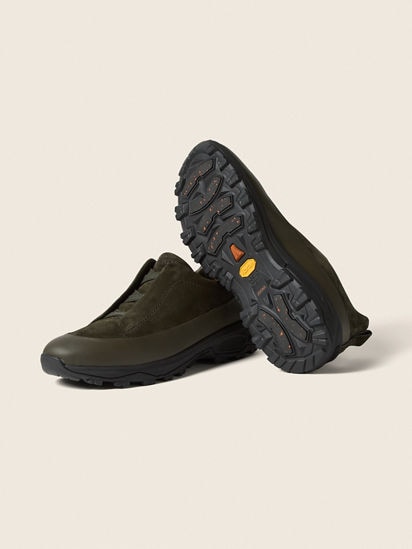Dark Olive Green Leather and Suede Triple Stitch™ Monte Sneakers