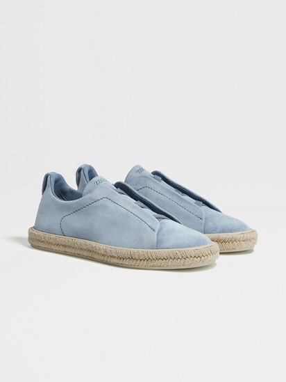 Utility Blue Deerskin Triple Stitch Espadrilles FW23 27803953