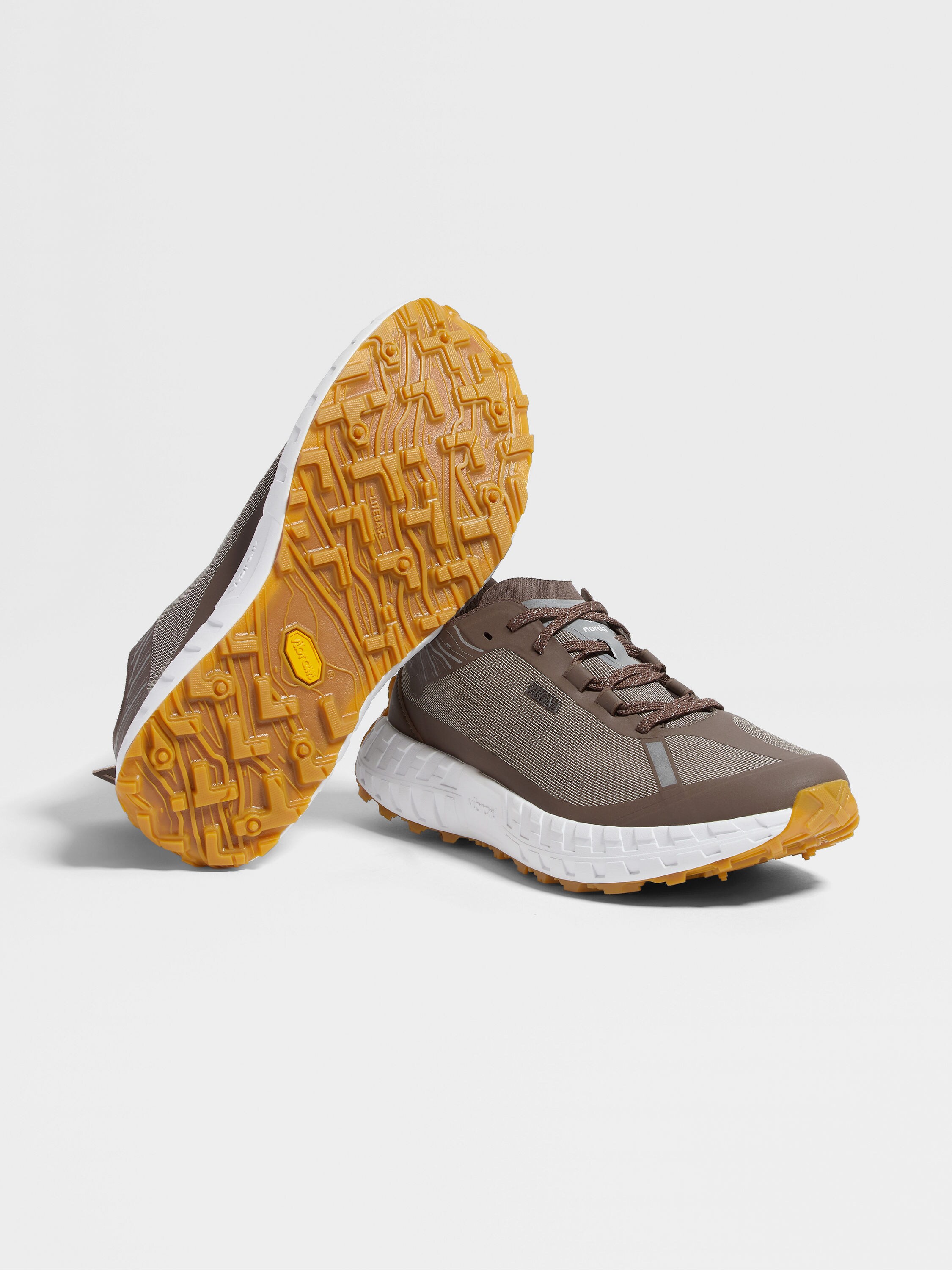 ZEGNA x norda™ 001 Dark Taupe Technical Fabric Sneakers Product detail photo #1