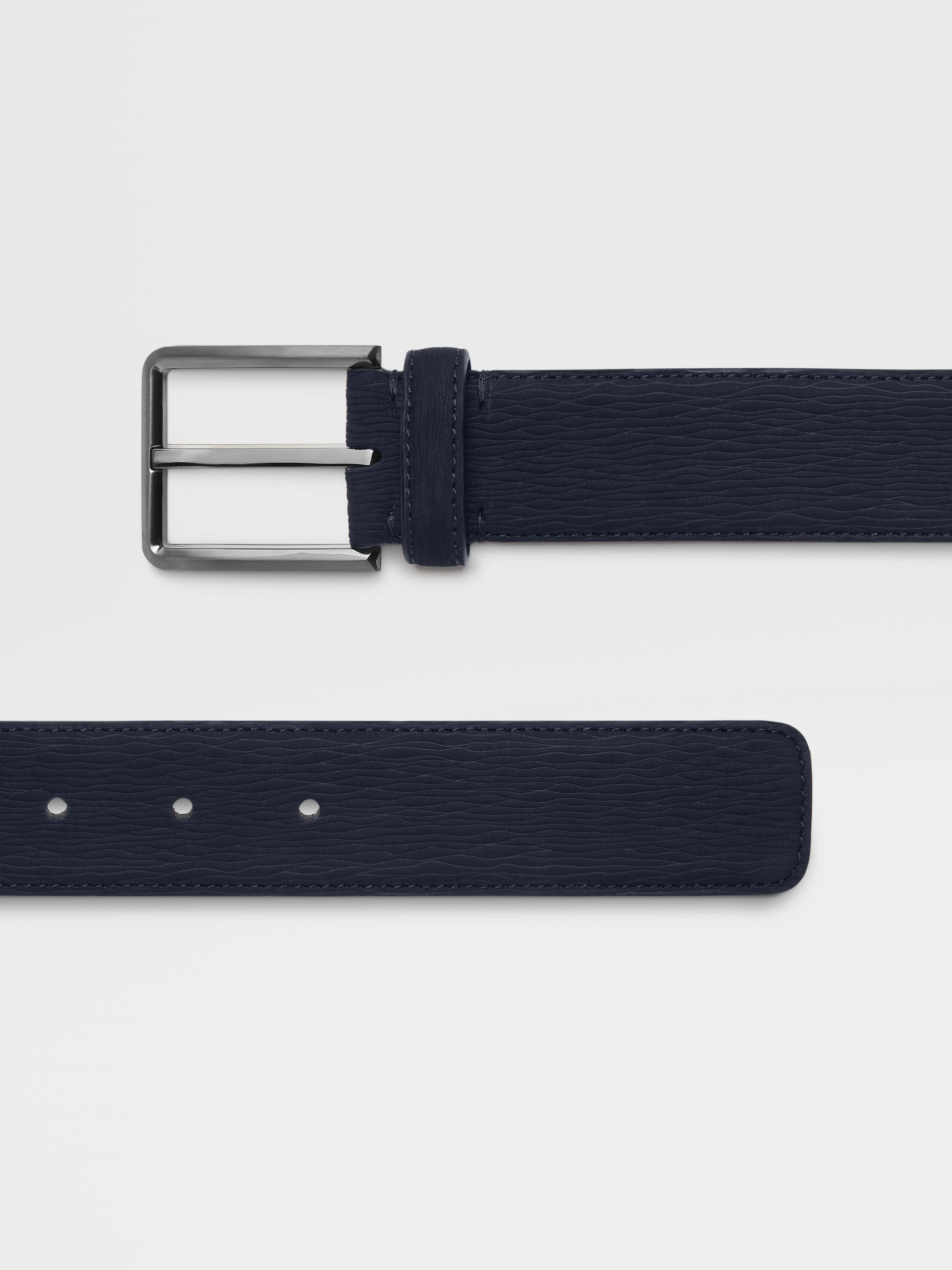 Dark Blue Leather Belt Product detail photo #1