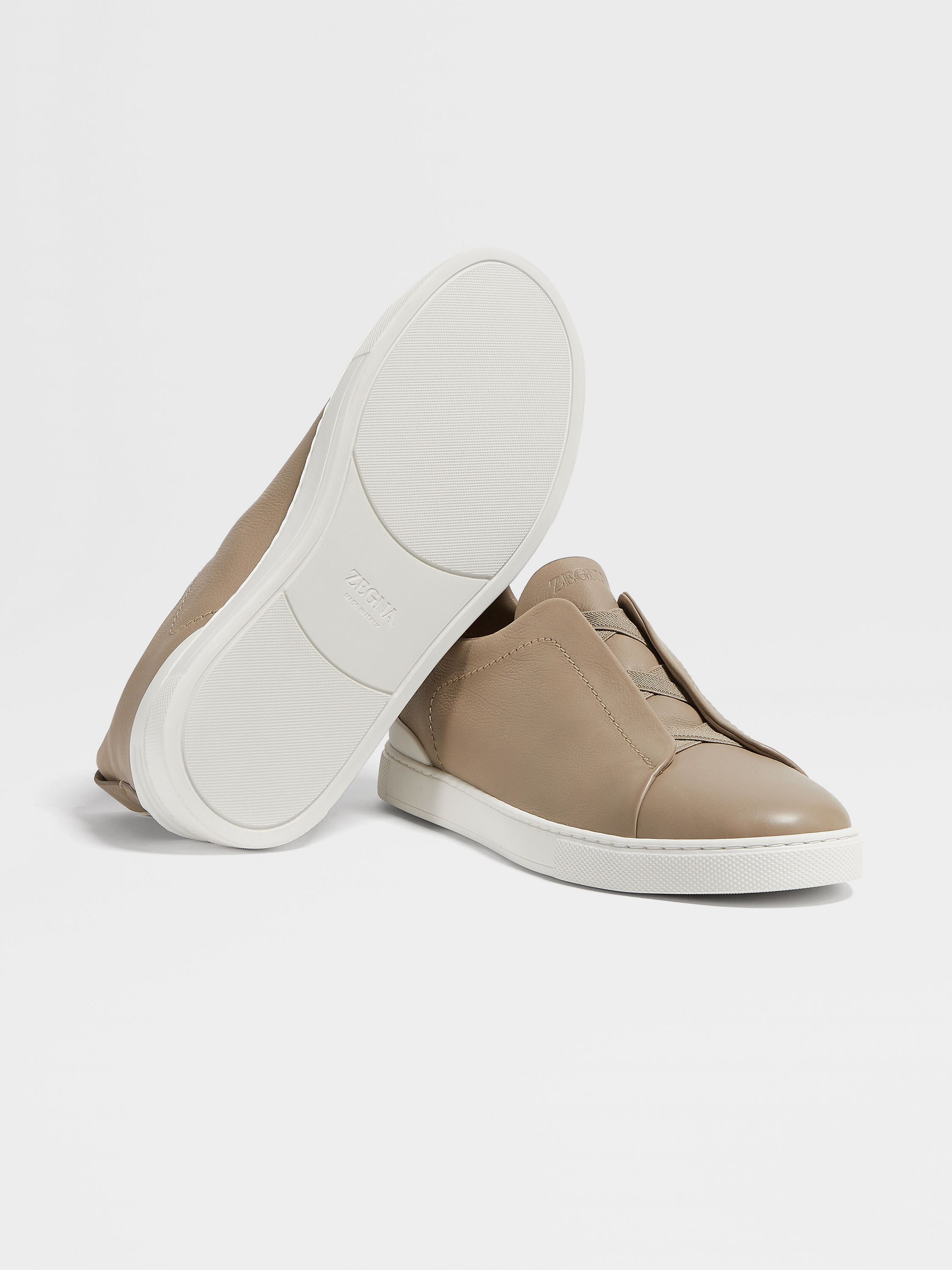 Light Taupe Triple Stitch™ SECONDSKIN Sneakers Product detail photo #4