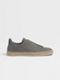 Grey Mélange Linen and Leather Triple Stitch™ Espadrilles Product detail photo #3