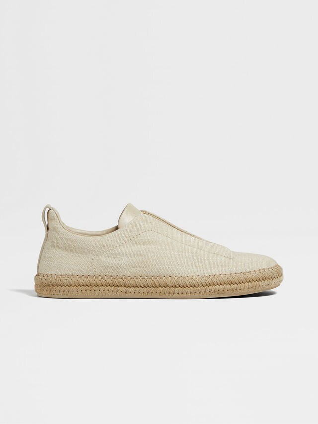 Triple Stitch™ Espadrilles aus Leinen und Leder in Altweiß Detailfoto #3 des Produkts