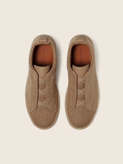 Beige Linen Blend and Leather Triple Stitch™ Espadrilles SS26