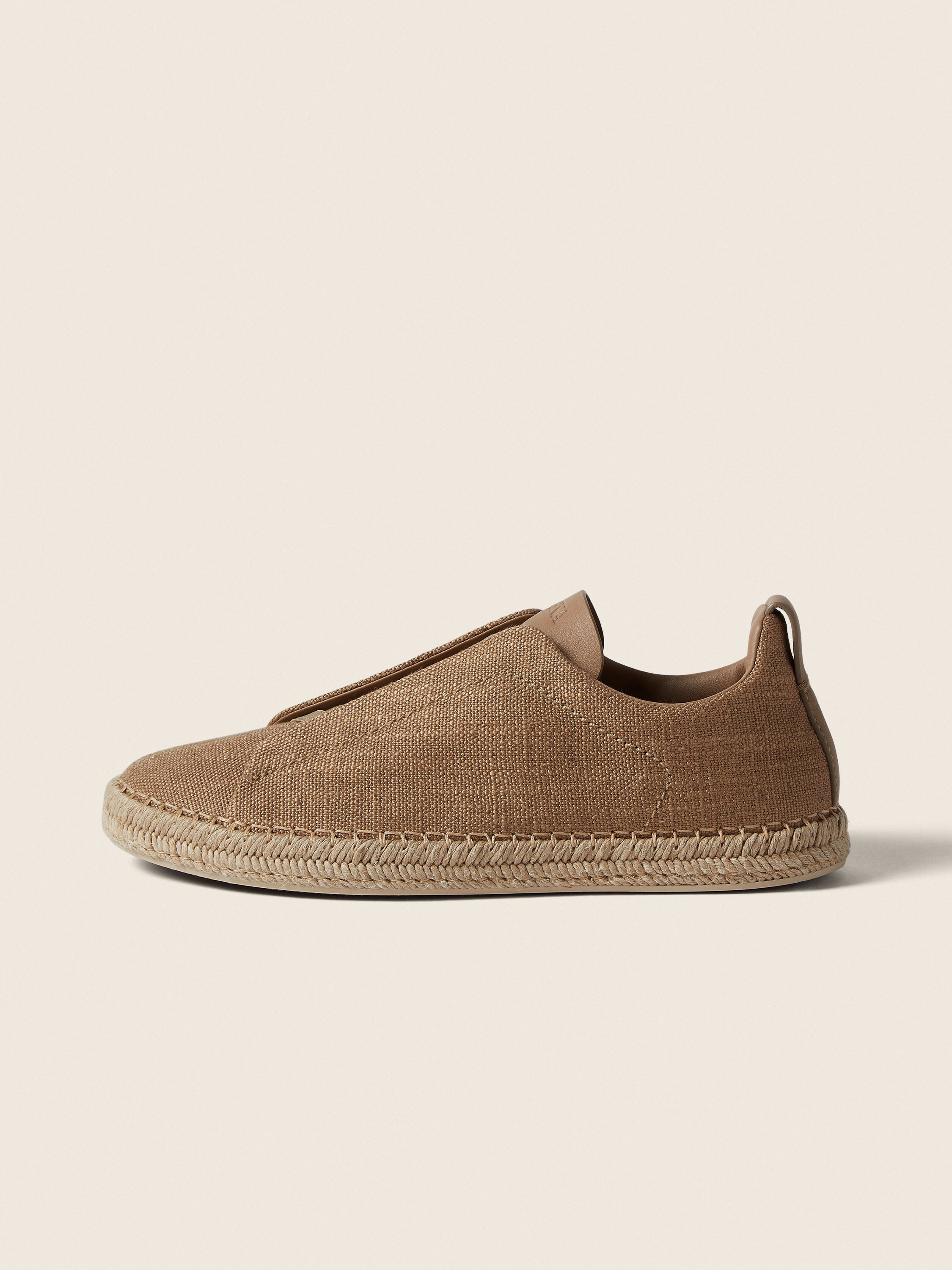 Beige Linen Blend and Leather Triple Stitch™ Espadrilles Product detail photo #3