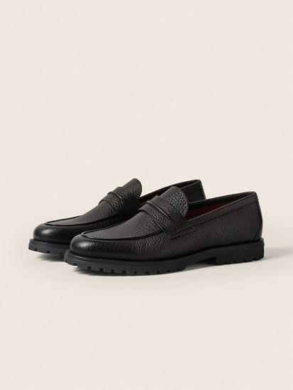 Dark Brown Leather Mocassin Pioggia Loafer FW26 39352180 | Zegna US