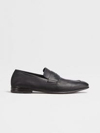 Black Suede L'Asola Loafers SS24 22065910 | Zegna US