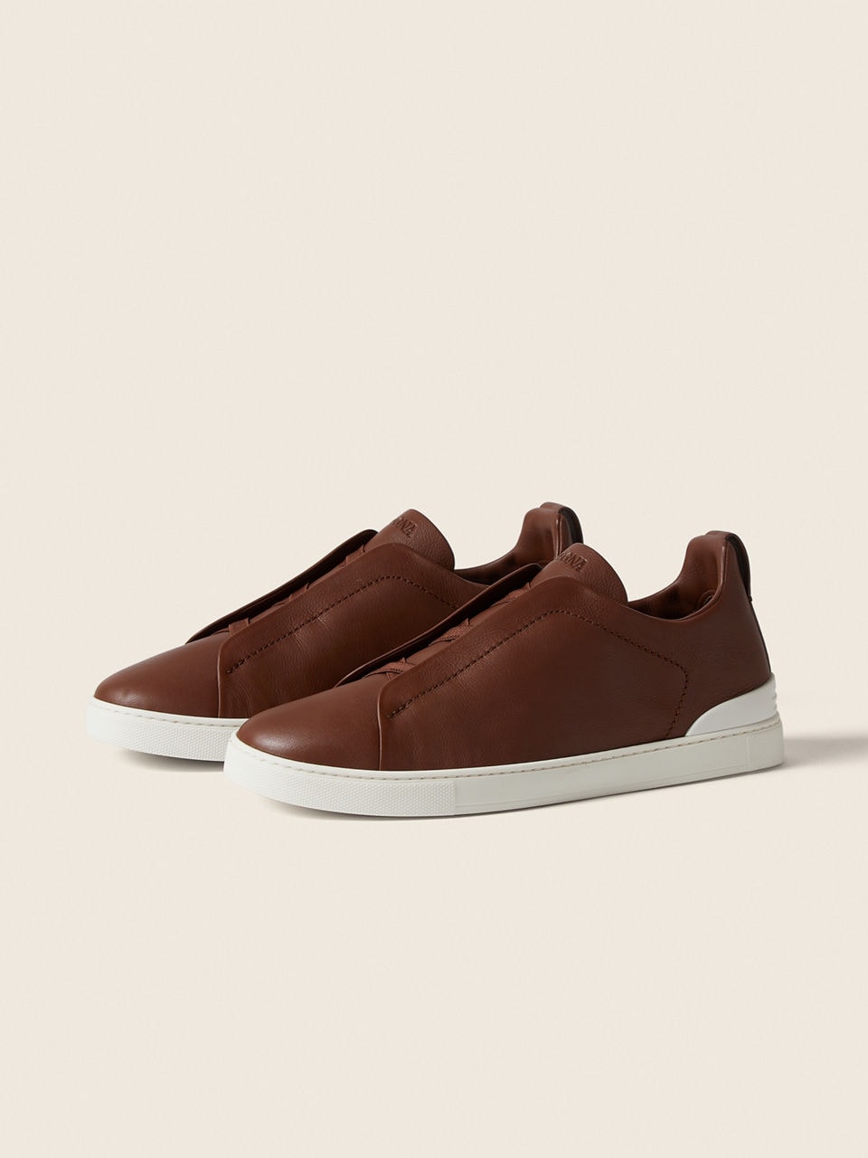 Almond Brown Triple Stitch SECONDSKIN Sneakers