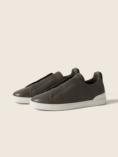 Dark Taupe Triple Stitch™ SECONDSKIN Sneakers SS26 37094819 | Zegna US
