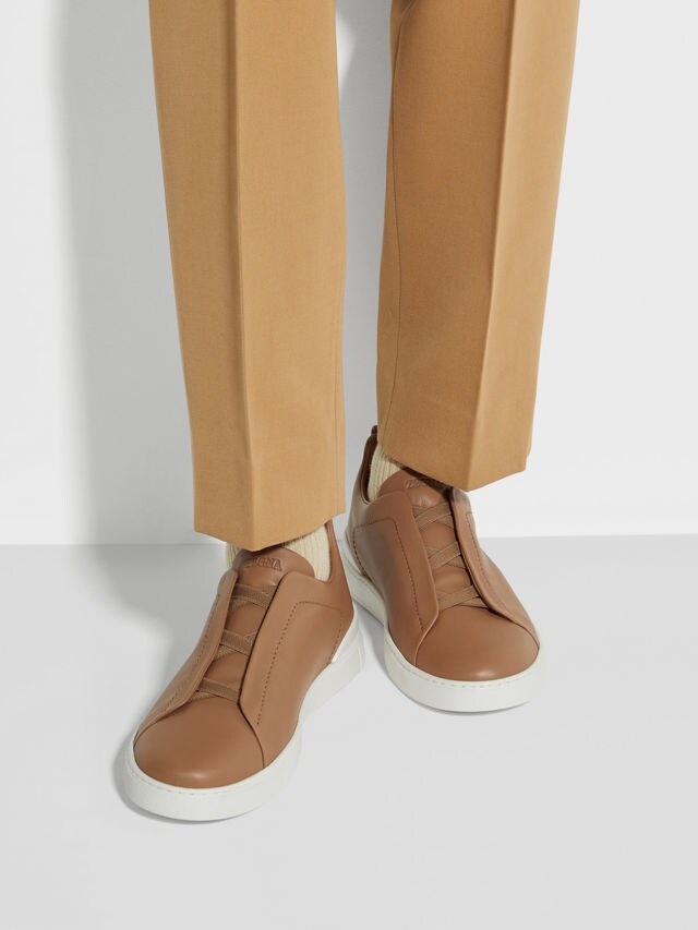 Dark Beige Triple Stitch™ SECONDSKIN Sneakers Product detail photo #1