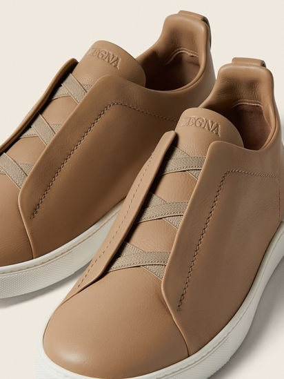 Beige Triple Stitch™ SECONDSKIN Sneakers FW26 37094820 | Zegna US