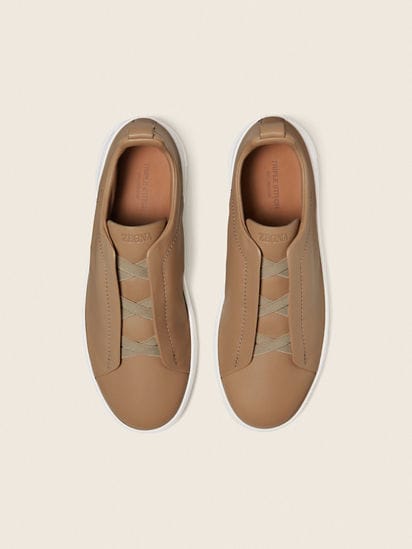 Beige Triple Stitch™ SECONDSKIN Sneakers SS26 37094820 | Zegna US