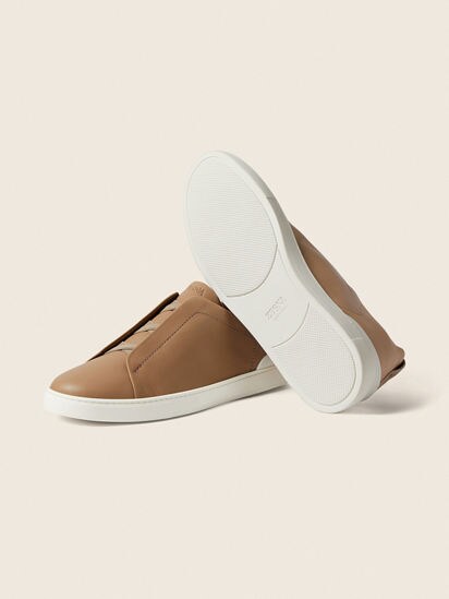 Beige Triple Stitch™ SECONDSKIN Sneakers FW26 37094820 | Zegna US