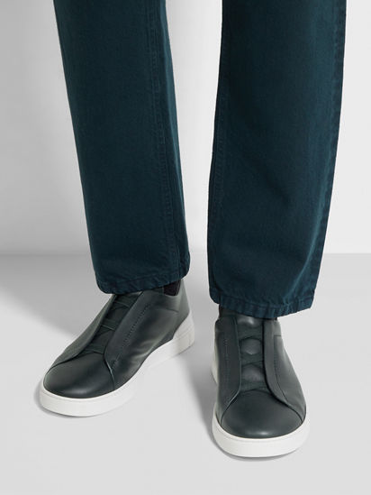 英　0527 Dark Green Triple Stitch™ SECONDSKIN Sneakers FW25 35541617 | Zegna US