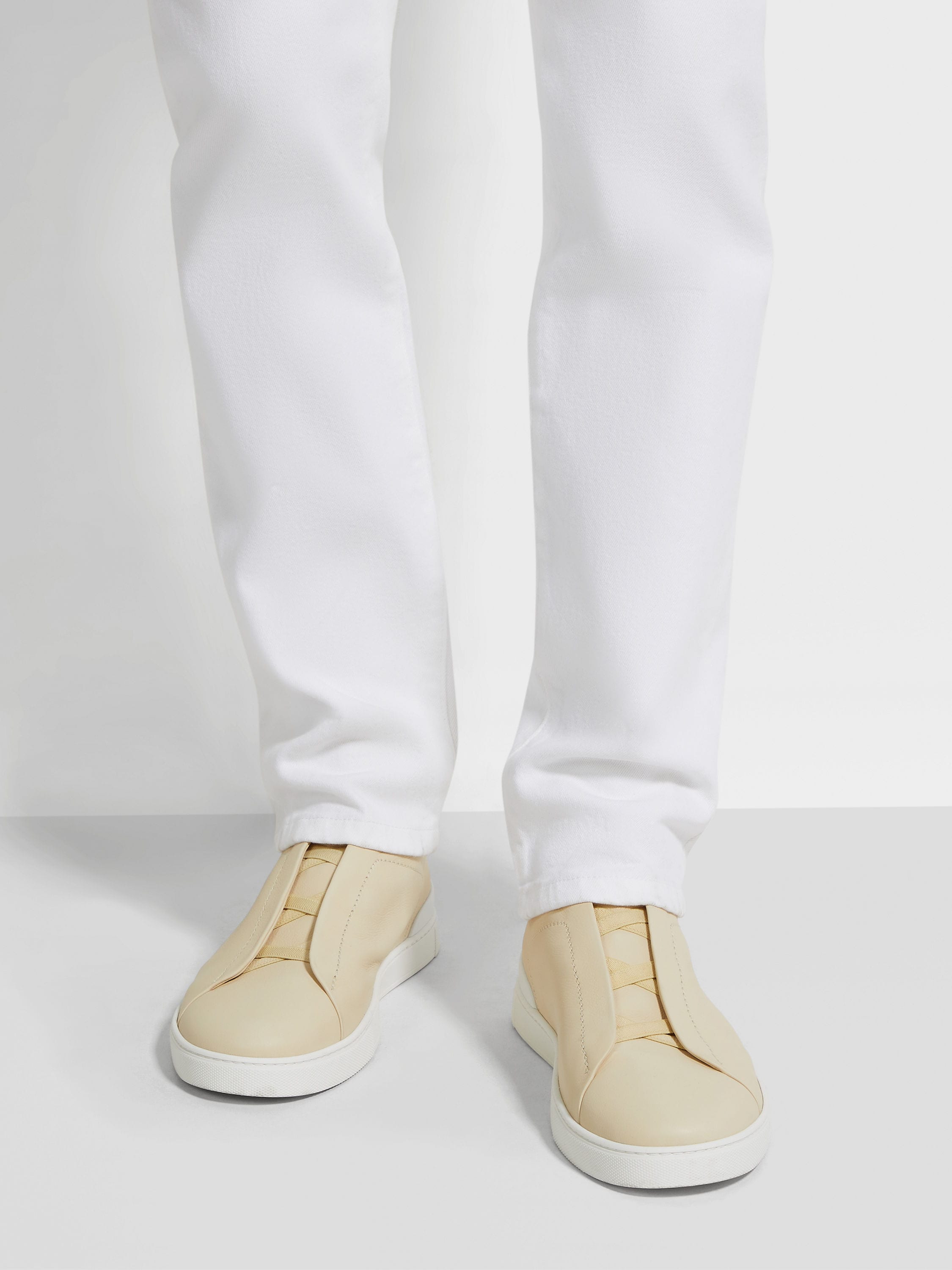 Pastel Yellow Triple Stitch™ SECONDSKIN Sneakers Product detail photo #1