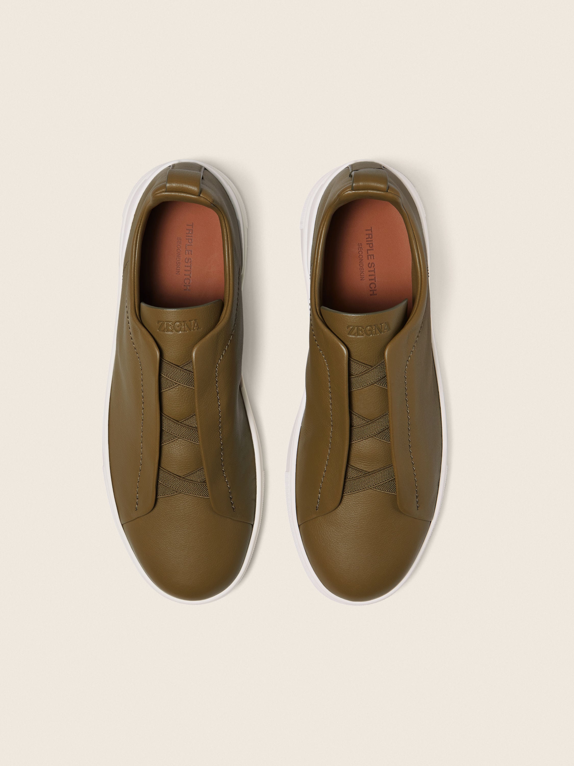 Olive Green Triple Stitch™ SECONDSKIN Sneakers Product detail photo #2