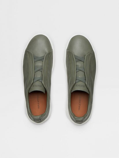 Light Army Green Triple Stitch SECONDSKIN Sneakers SS25 25624592 Zegna RO