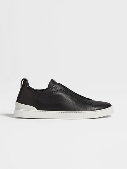 【極美品】ZEGNA/ゼニア　TRIPLE STITCH　レザー　スニーカー　黒 22699162_53182969_600.jpg