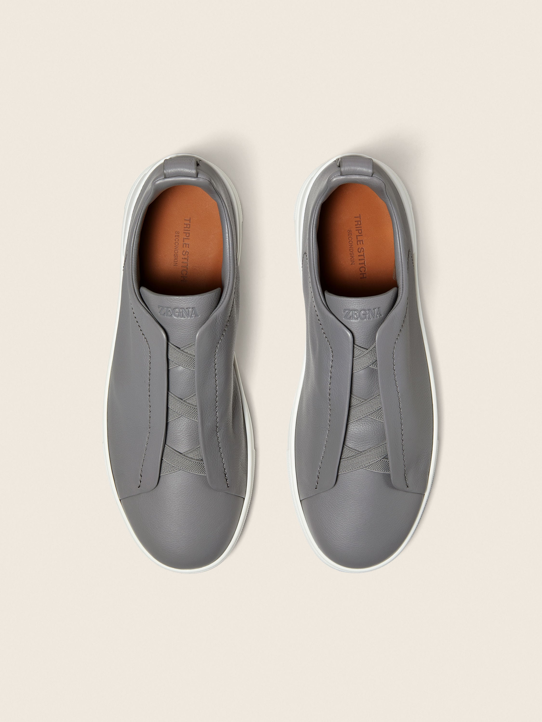 Grey Mélange Triple Stitch™ SECONDSKIN Sneakers Product detail photo #2