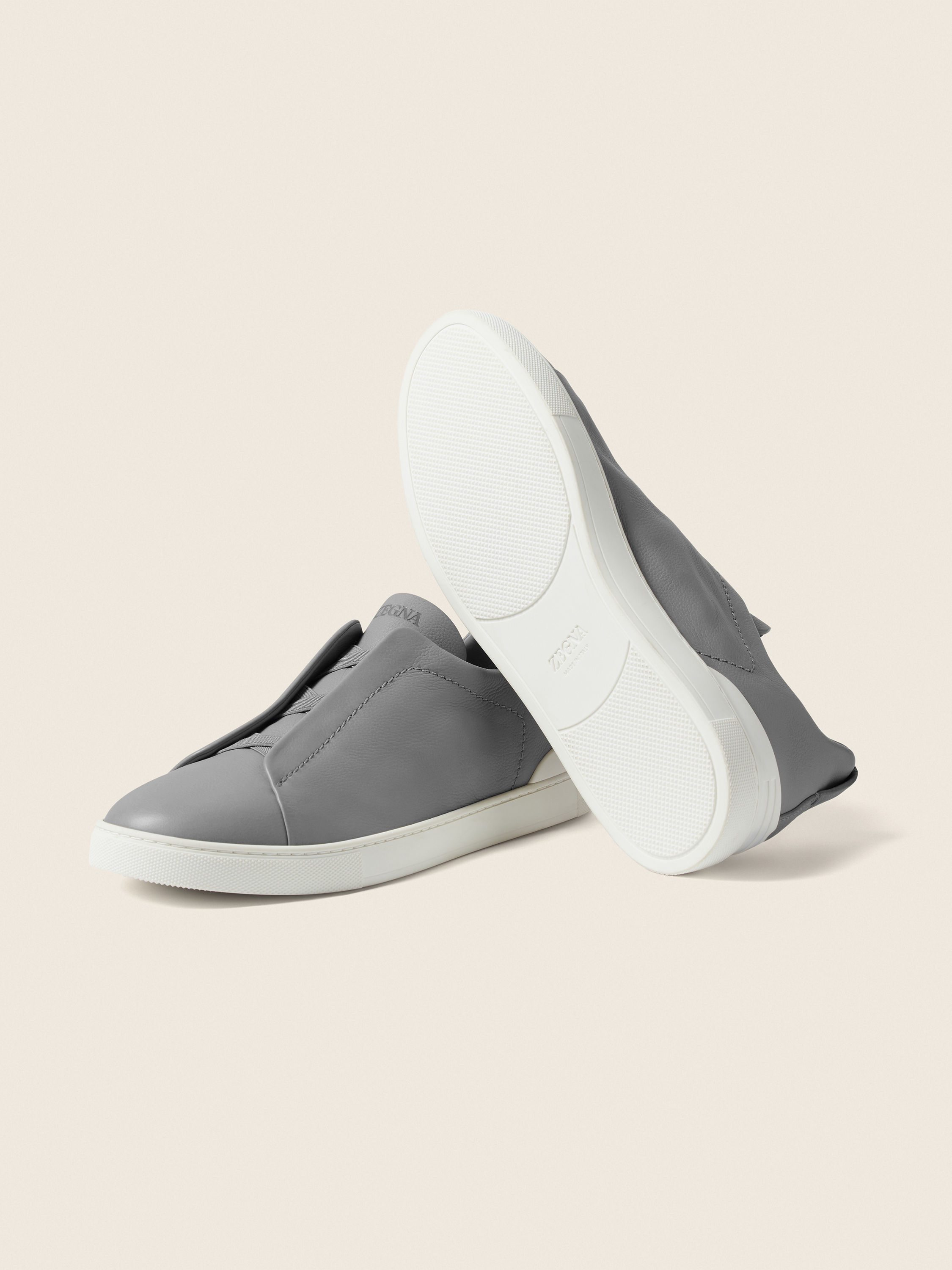 Grey Mélange Triple Stitch™ SECONDSKIN Sneakers Product detail photo #4