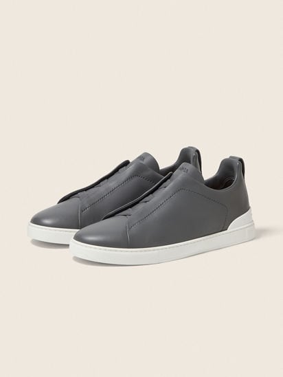 Dark Grey Triple Stitch™ SECONDSKIN Sneakers FW25 33523699 | Zegna US