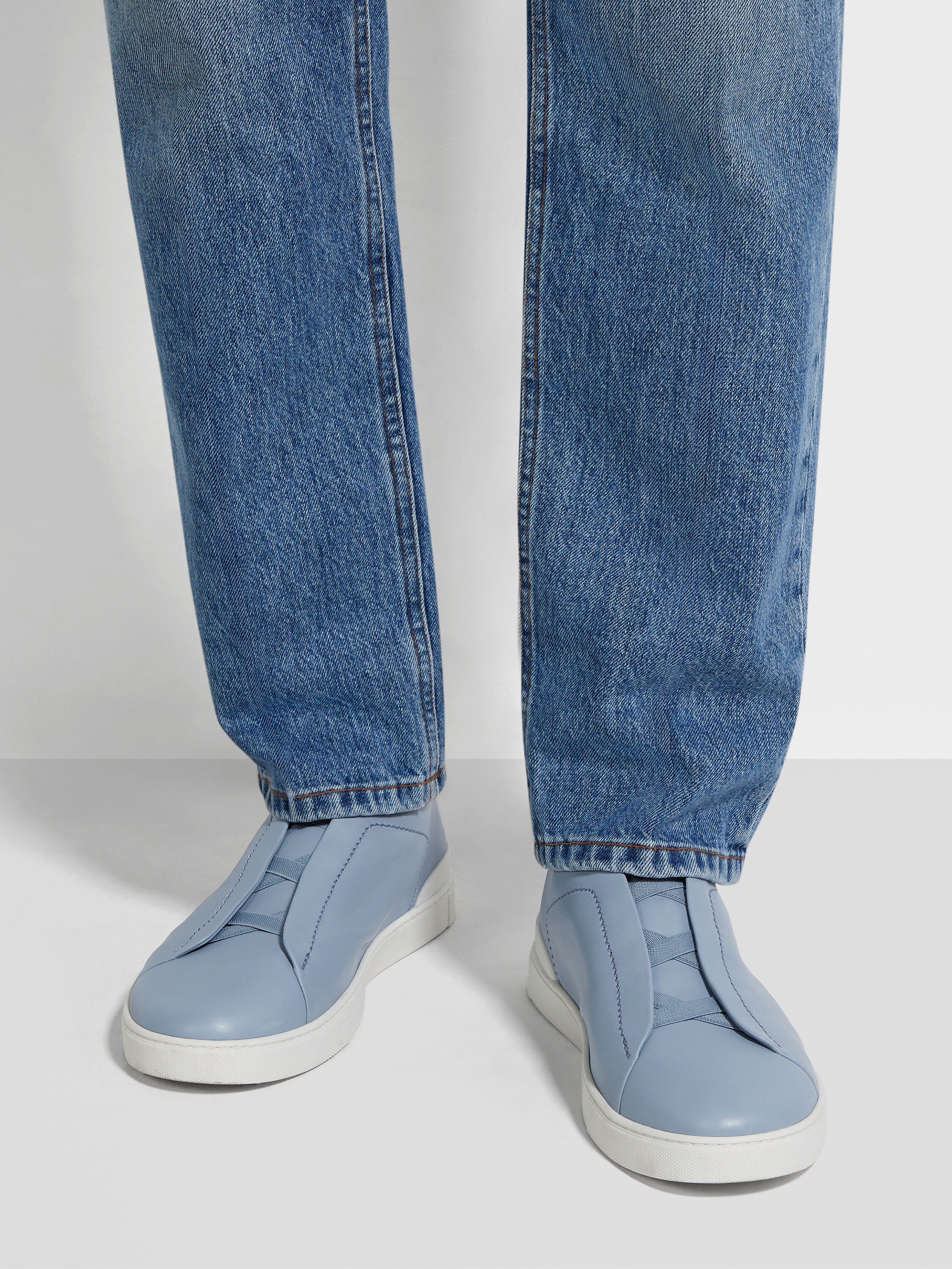 Light Blue Triple Stitch™ SECONDSKIN Sneakers Product detail photo #1