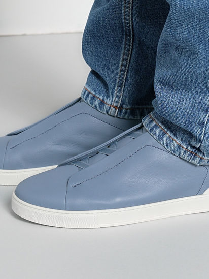 Light Blue Triple Stitch™ SECONDSKIN Sneakers FW25 35541635 | Zegna ES