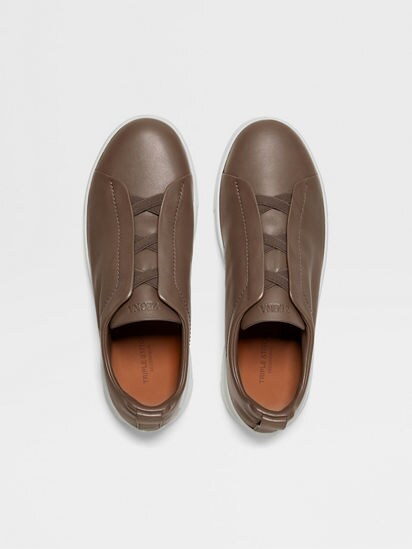 ZEGNA セカンドスキンスニーカー Brown Triple Stitch™ SECONDSKIN Sneakers FW25 22321121 | Zegna US