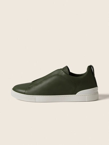 Pine Green Triple Stitch™ SECONDSKIN Sneakers SS26 37094816 | Zegna US