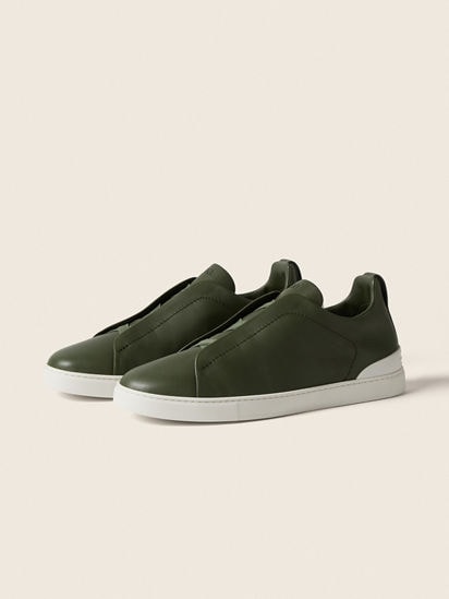 Pine Green Triple Stitch™ SECONDSKIN Sneakers SS26 37094816 | Zegna US