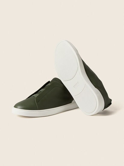 Pine Green Triple Stitch™ SECONDSKIN Sneakers SS26 37094816 | Zegna US
