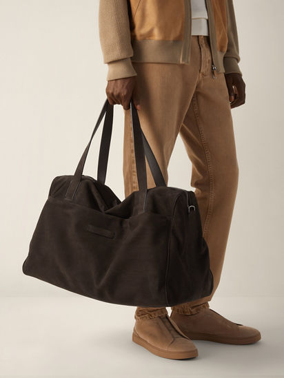 Ermenegildo Zegna ダークブラウン ボストンバッグ Dark Brown SECONDSKIN Weekend Travel Bag SS26 35566502 | Zegna US