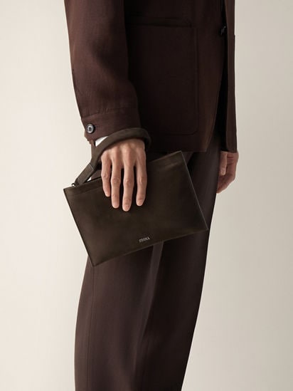Dark Brown SECONDSKIN Mini Pouch SS26 37140016 | Zegna NL