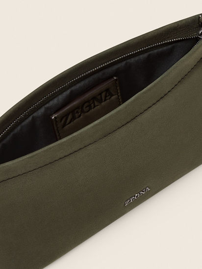 Dark Olive Green SECONDSKIN Pouch FW26 39378290 | Zegna US