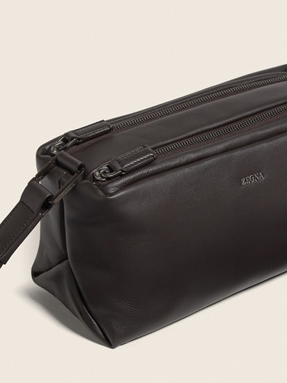 Dark Brown SECONDSKIN Softy Pouch FW25 31748756 | Zegna US