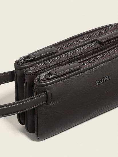 Dark Brown SECONDSKIN Pouch SS26 31835292 | Zegna SG