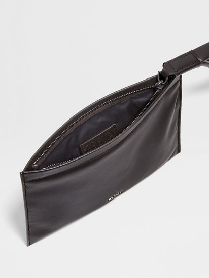 Dark Brown SECONDSKIN Pouch FW25 35553821 | Zegna US