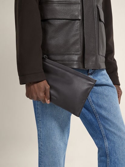 Dark Brown SECONDSKIN Pouch SS26 35553821 | Zegna ROW