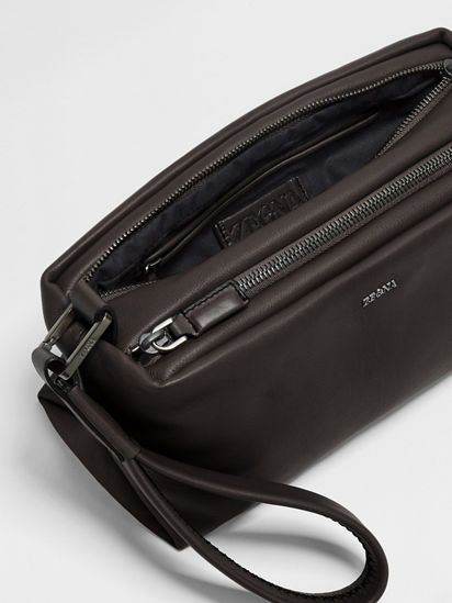 Dark Brown SECONDSKIN Pouch FW25 35553796 | Zegna US