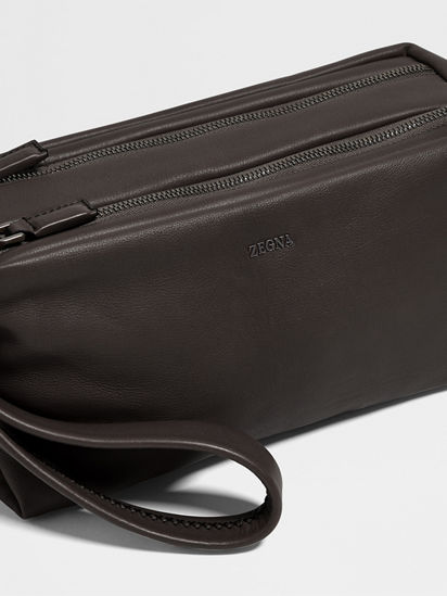 Dark Brown SECONDSKIN Pouch FW25 35553796 | Zegna US