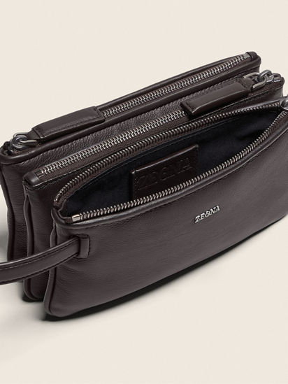 Dark Brown SECONDSKIN Pouch SS26 35820078 | Zegna ROW