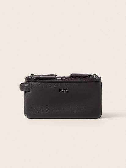 CHUR ピーチスキン無地ジャケット ブラック　新品タグ付き ダークブラウン SECONDSKINポーチ FW26 37139746 | Zegna JP