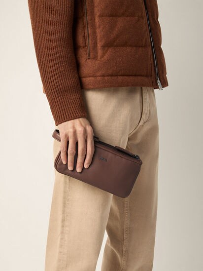Brown SECONDSKIN Pouch FW26 39376922 | Zegna FI