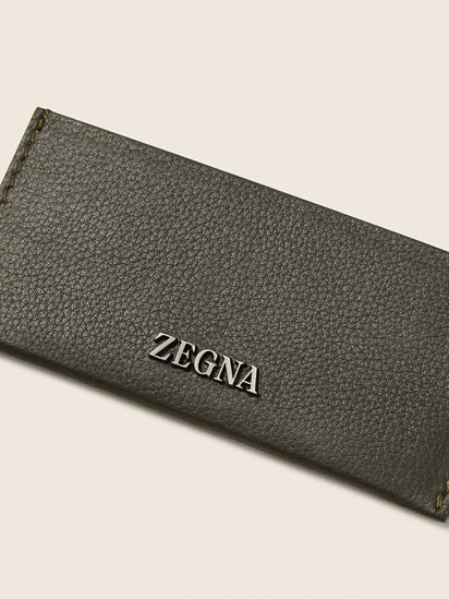 Dark Olive Green SECONDSKIN Card Case FW26 39380878 | Zegna MX