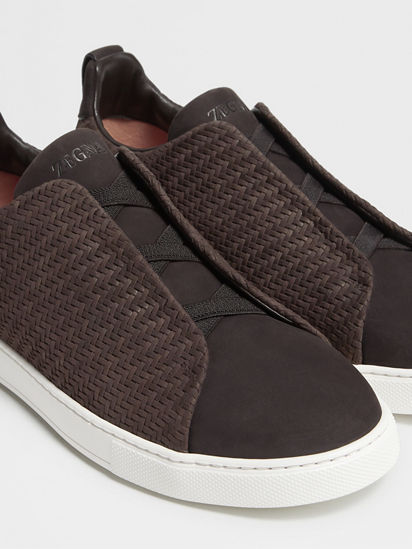 Dark Brown PELLETESSUTA™ Nubuck Triple Stitch™ Sneakers