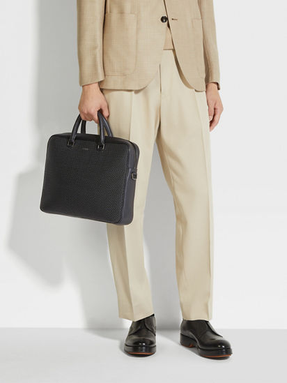 Zegna pelle tessuta on sale bag